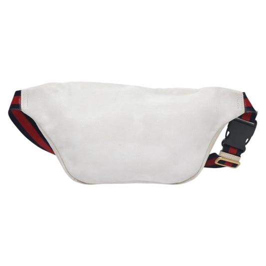 Gucci Logo Belt Bag Printed Leather, White, Leather, Shoulder Bag