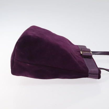 Salvatore Ferragamo Vala Shoulder Bag Suede, PURPLE, SUEDE, Shoulder bag