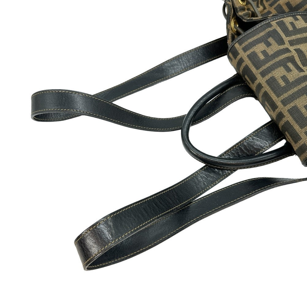 Fendi FENDI BACKPACK DAYPACK ZUCCA Canvas, BROWN, CANVAS, Backpack