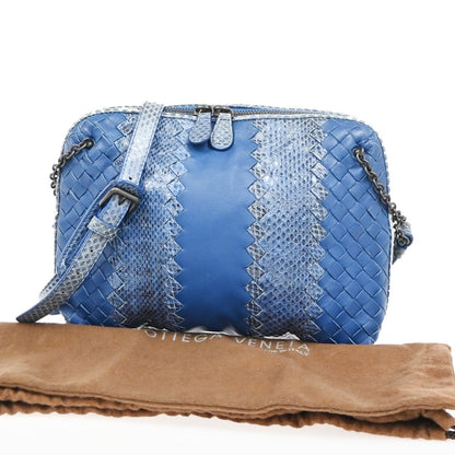 Bottega Veneta Intrecciato Shoulder bag Leather, Blue, Leather, Handbag