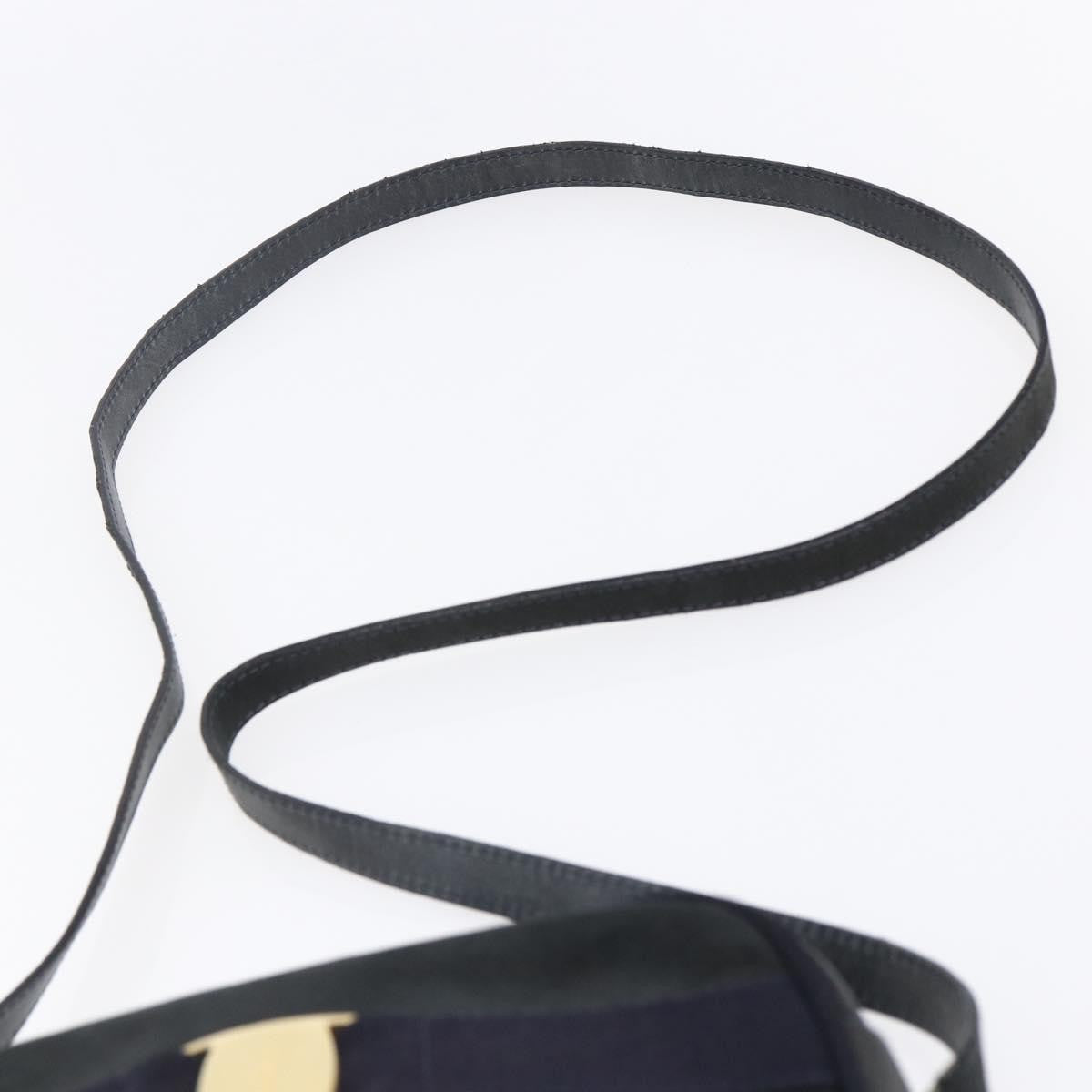 Salvatore Ferragamo Vala Shoulder Bag Suede, NAVY, SUEDE, Shoulder bag