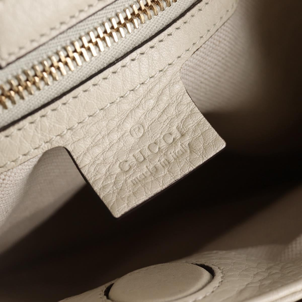 Gucci Bamboo shopper bag Leather, WHITE, LEATHER, Handbag