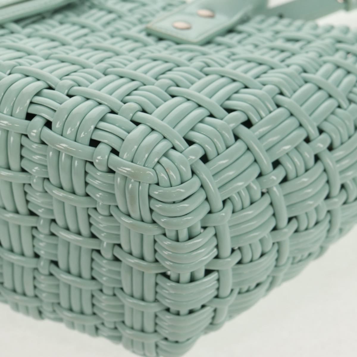 Balenciaga Bistro Panier Bag Woven Faux Leather, GREEN, RUBBER, Tote bag