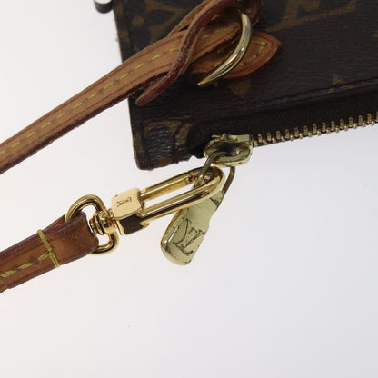 Louis Vuitton Neverfull Pochette Monogram Canvas, BROWN, CANVAS, Tote bag