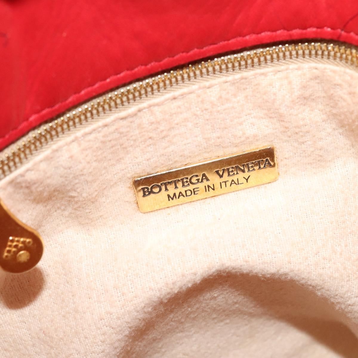 Bottega Veneta Drawstring Tassel Bucket Bag Intrecciato Nappa, RED, LEATHER, Shoulder bag