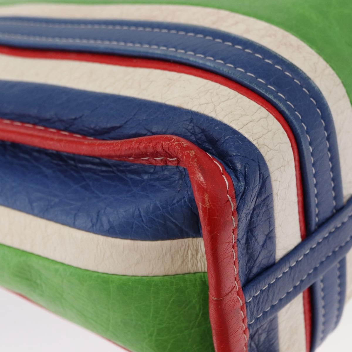 Balenciaga Bazar Convertible Tote Striped Leather, MULTICOLOUR, LEATHER, Tote bag