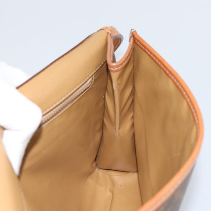 Celine Vintage Macadam Shoulder Bag Canvas and Leather, BROWN, CANVAS, Shoulder bag