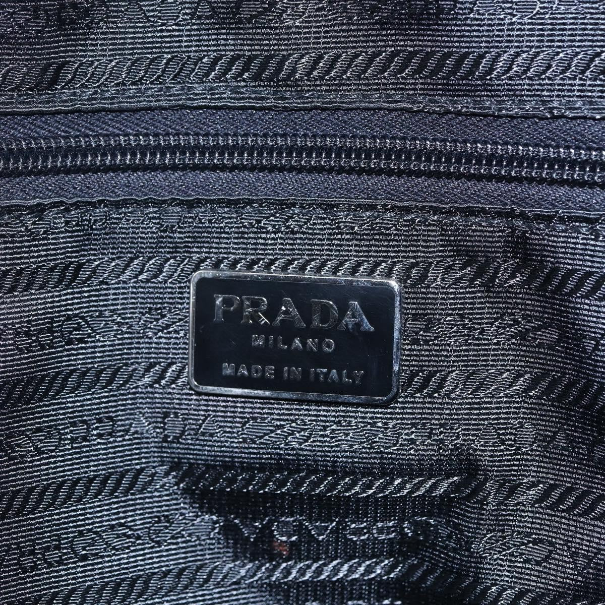 Prada Vintage Shoulder Bag Nylon and Leather, BLACK, NYLON, Shoulder bag