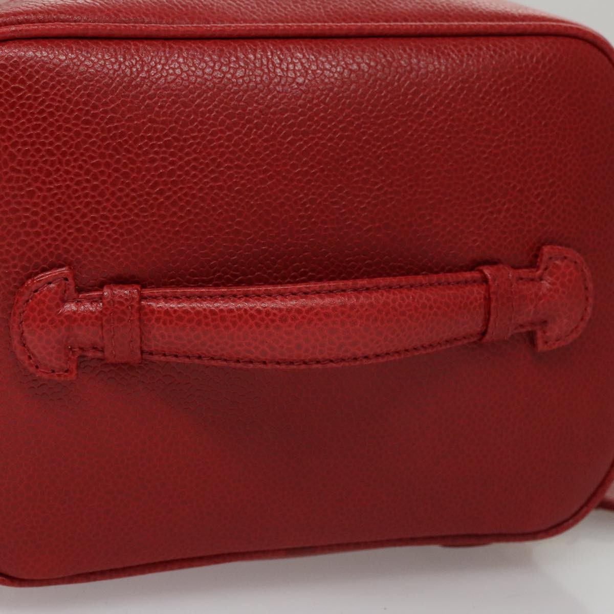 Chanel Vintage Timeless Cosmetic Case Caviar, RED, LEATHER, Clutche & pouche
