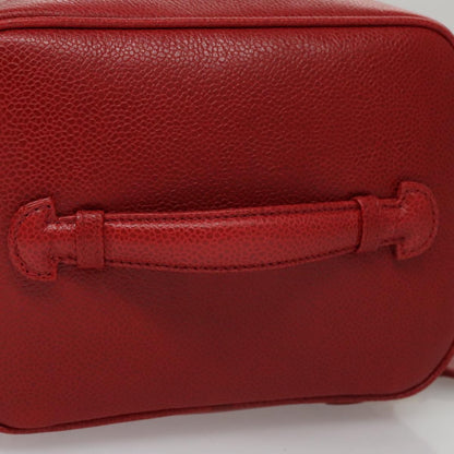 Chanel Vintage Timeless Cosmetic Case Caviar, RED, LEATHER, Clutche & pouche