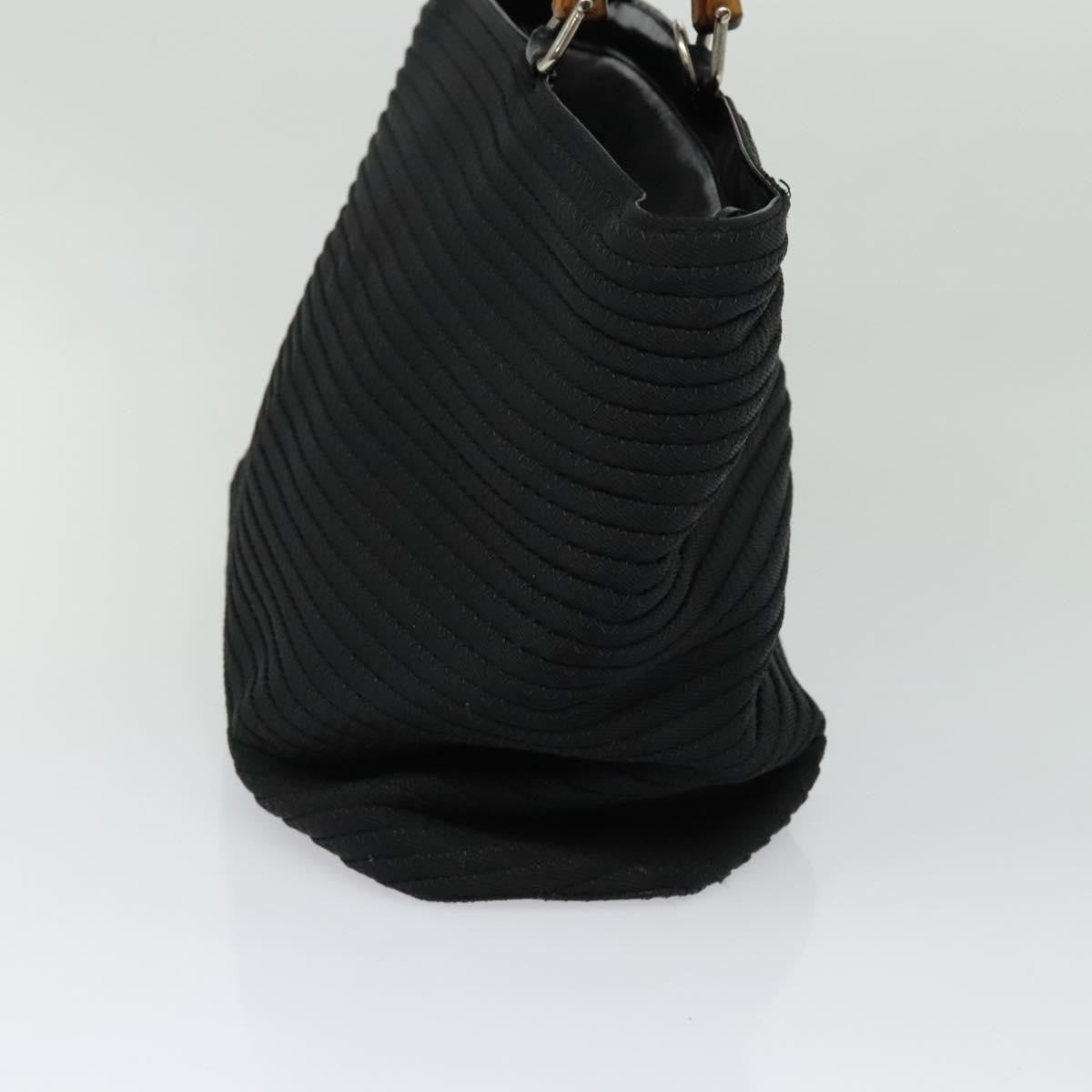 Gucci Vintage Bamboo Handle Bag Canvas, BLACK, CANVAS, Handbag