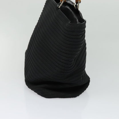 Gucci Vintage Bamboo Handle Bag Canvas, BLACK, CANVAS, Handbag