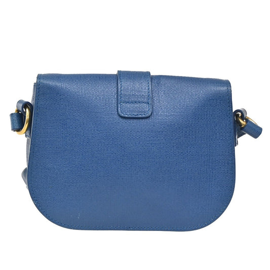 Saint Laurent Chyc Flap Bag Leather, NAVY, LEATHER, Shoulder bag