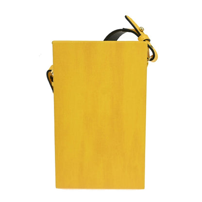 Fendi Logo Vertical Box Crossbody Bag Leather, YELLOW, LEATHER, Shoulder bag