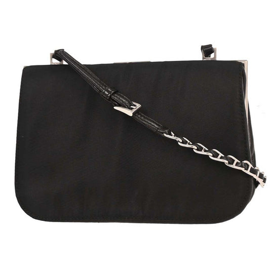Prada Double Zip Crossbody Bag Tessuto, BLACK, NYLON, Shoulder bag