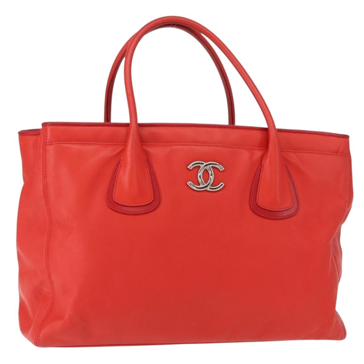 Chanel Cerf Executive Tote Leather, RED, LEATHER, Tote bag