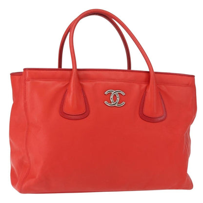 Chanel Cerf Executive Tote Leather, RED, LEATHER, Tote bag