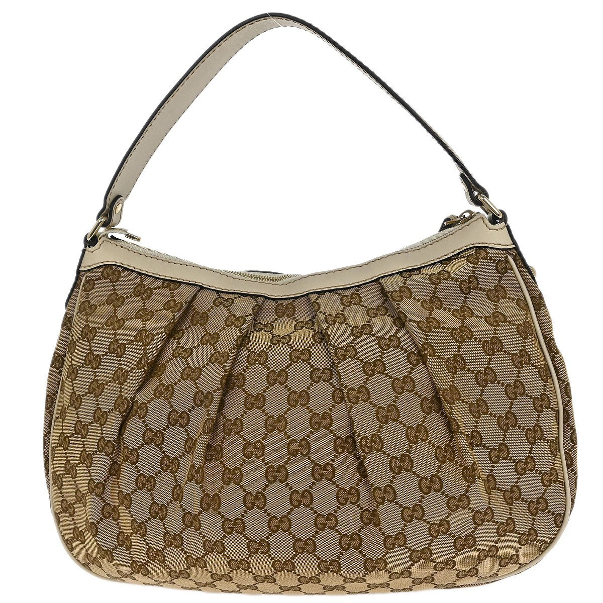 Gucci Sukey Hobo GG Canvas with Leather, BEIGE, CANVAS, Handbag