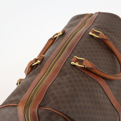 Celine Vintage Macadam Boston bag Canvas and Leather, BROWN, CANVAS, Travel bag