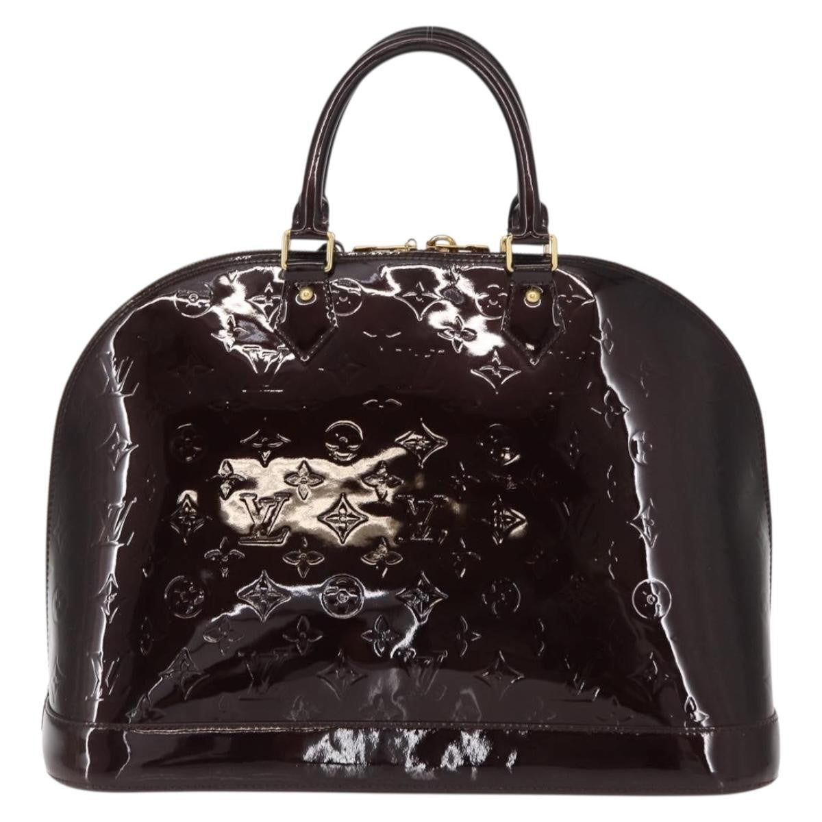 Louis Vuitton Alma Handbag Monogram Vernis, PURPLE, PATENT_LEATHER, Handbag