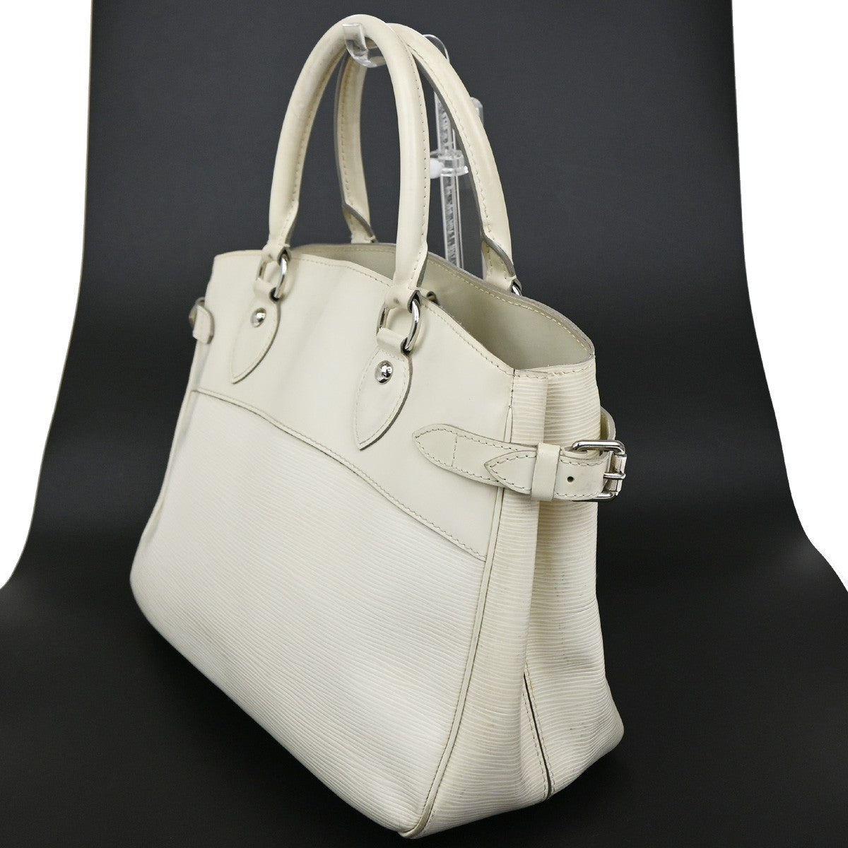 Louis Vuitton Passy Tote Epi Leather, WHITE, LEATHER, Tote bag
