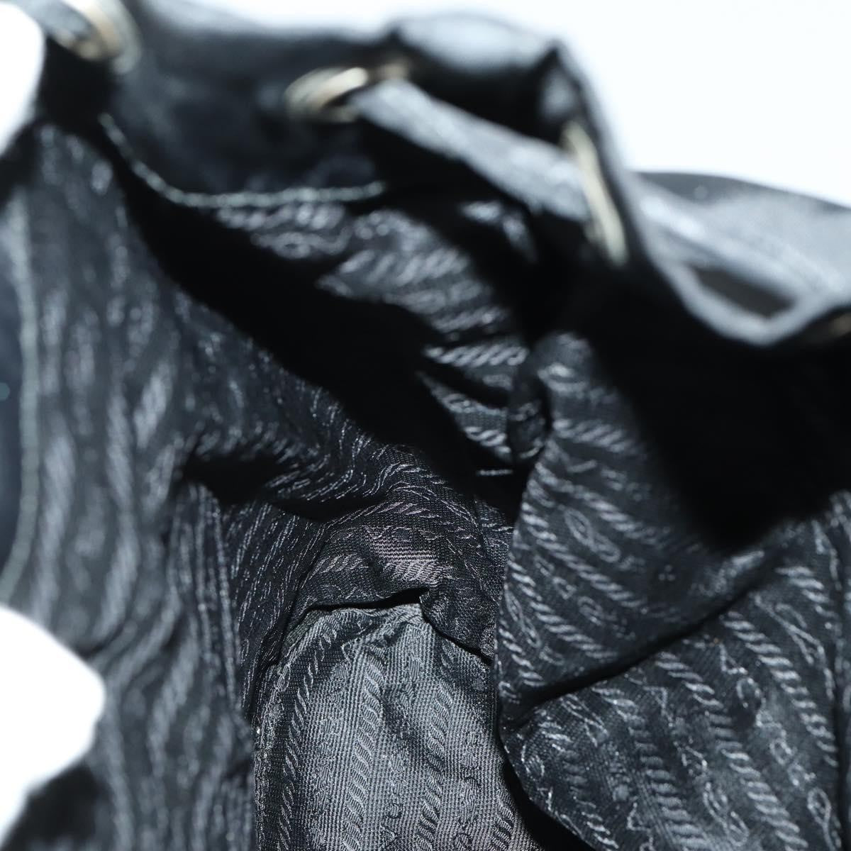 Prada Vela Double Front Pocket Backpack Tessuto with Saffiano Leather, BLACK, NYLON, Backpack