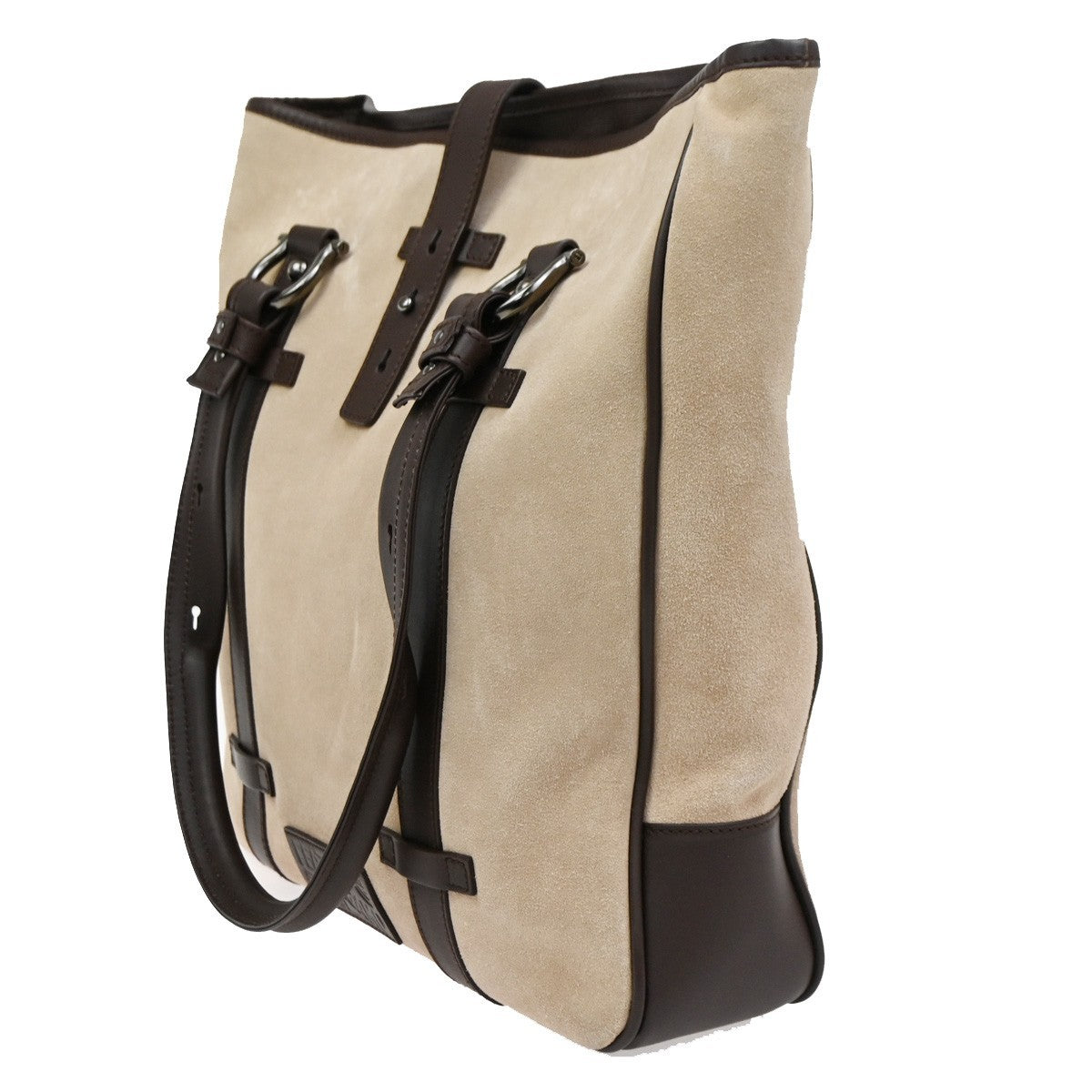 Salvatore Ferragamo Gancini Tote Suede, BROWN, SUEDE, Tote bag