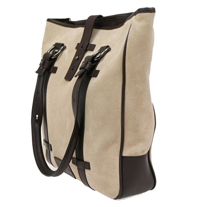 Salvatore Ferragamo Gancini Tote Suede, BROWN, SUEDE, Tote bag