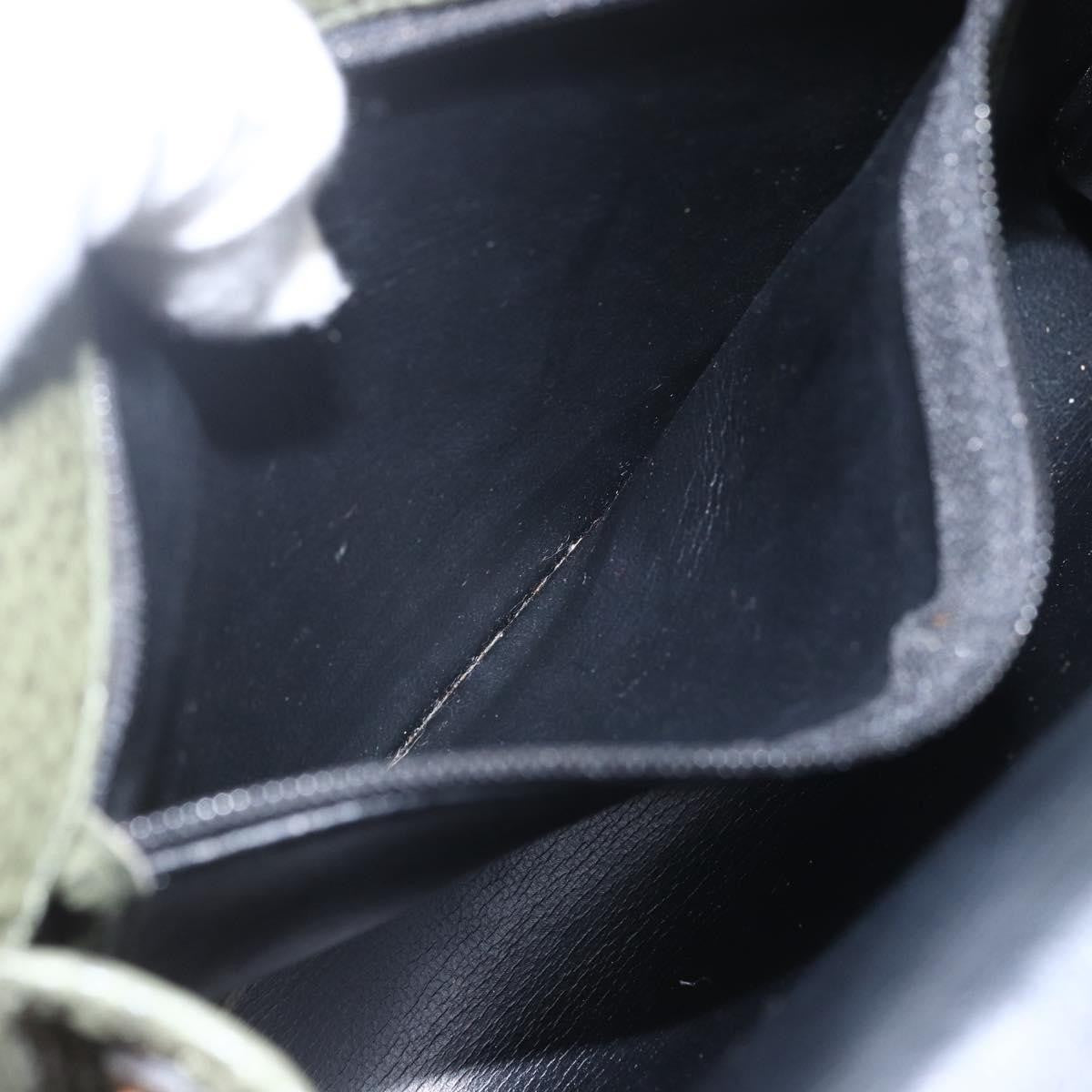 Christian Dior Vintage CD Flap Shoulder Bag Leather, KHAKI, LEATHER, Shoulder bag