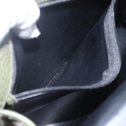 Christian Dior Vintage CD Flap Shoulder Bag Leather, KHAKI, LEATHER, Shoulder bag