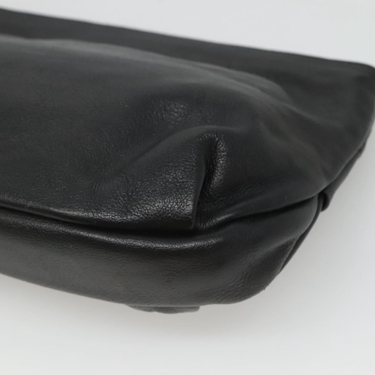 Christian Dior CD Zip Pouch Leather, BLACK, LEATHER, Clutche & pouche