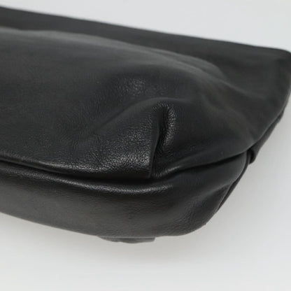 Christian Dior CD Zip Pouch Leather, BLACK, LEATHER, Clutche & pouche