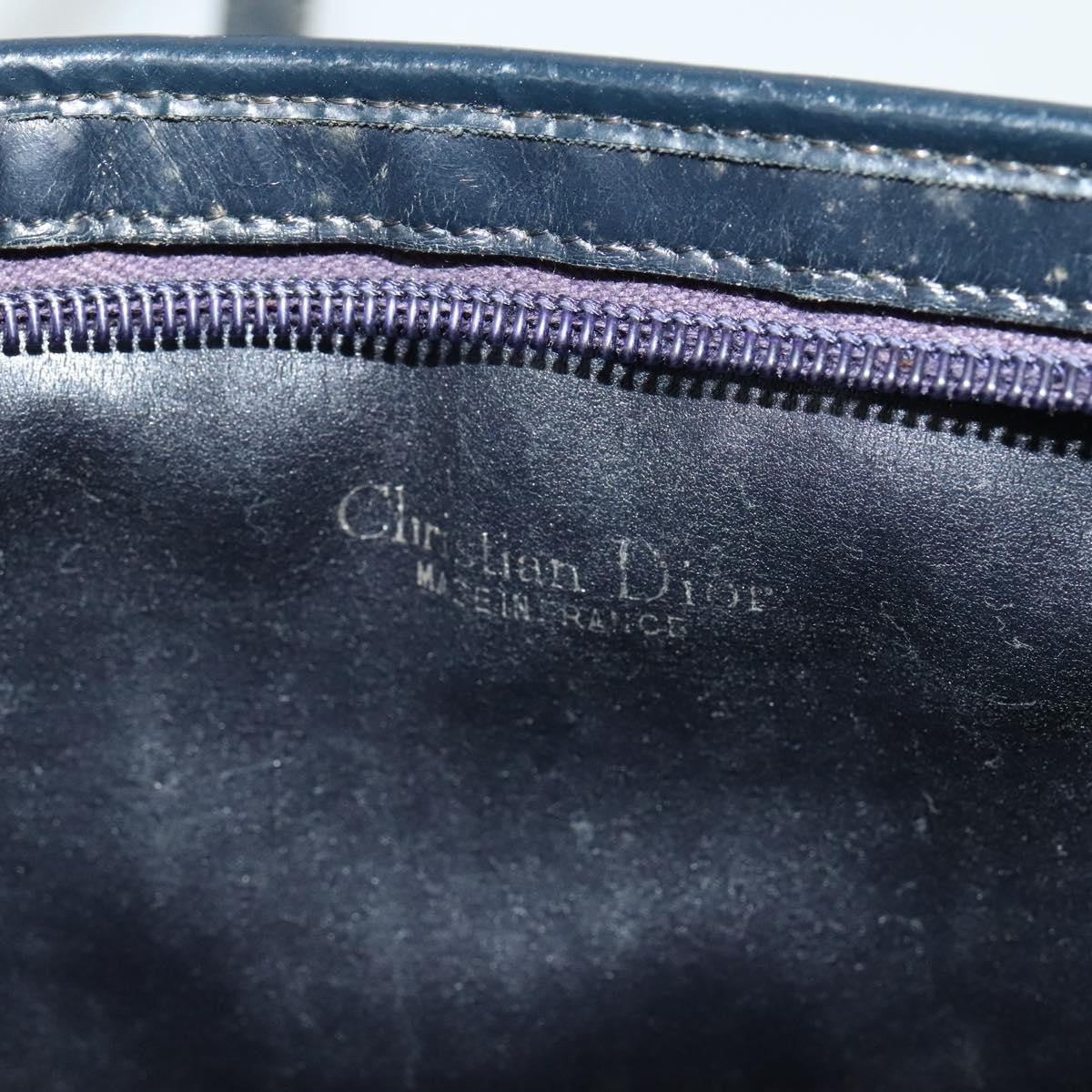 Christian Dior Vintage Trotter Shoulder Bag Canvas, NAVY, CANVAS, Shoulder bag