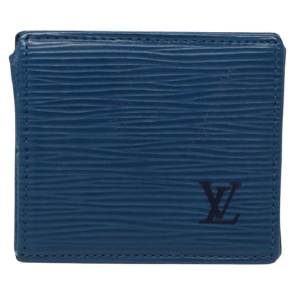 Louis Vuitton Porte Monnaie Boite Epi Leather, BLUE, LEATHER, Wallets