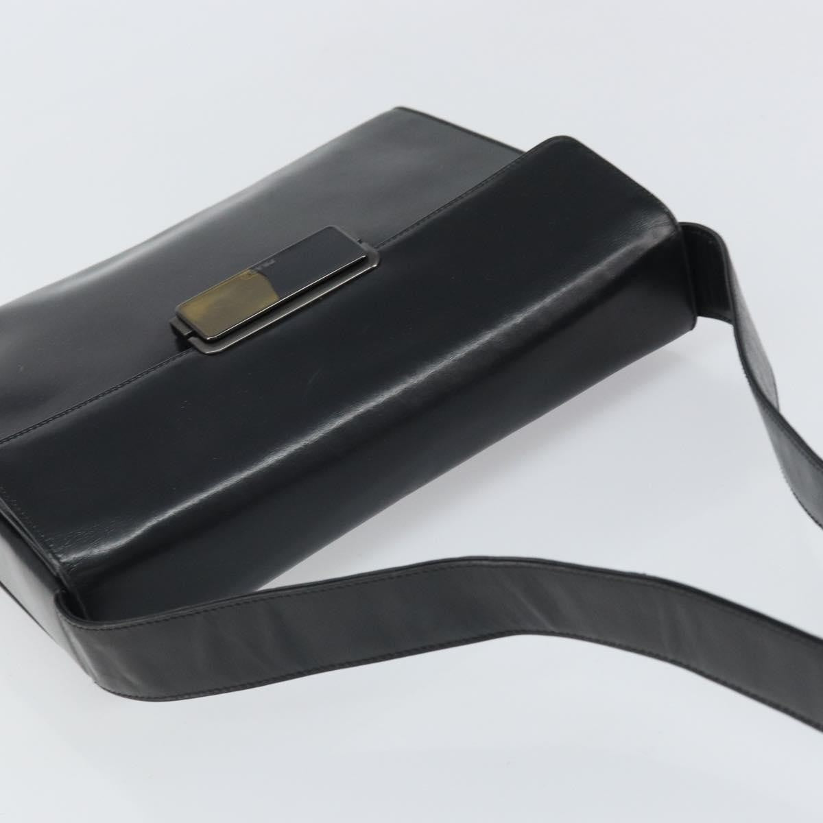 Prada Vintage Flap Shoulder Bag Leather, Black, Leather, Shoulder Bag