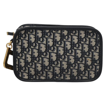 Christian Dior Diorquake Clutch Oblique Canvas, NAVY, CANVAS, Clutche & pouche