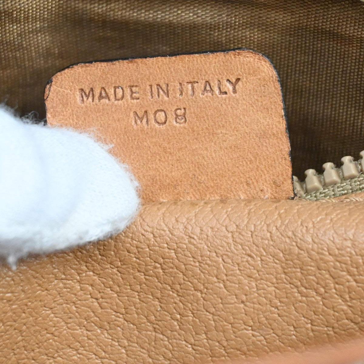 Celine Macadam Shoulder Bag Leather, BROWN, LEATHER, Shoulder bag