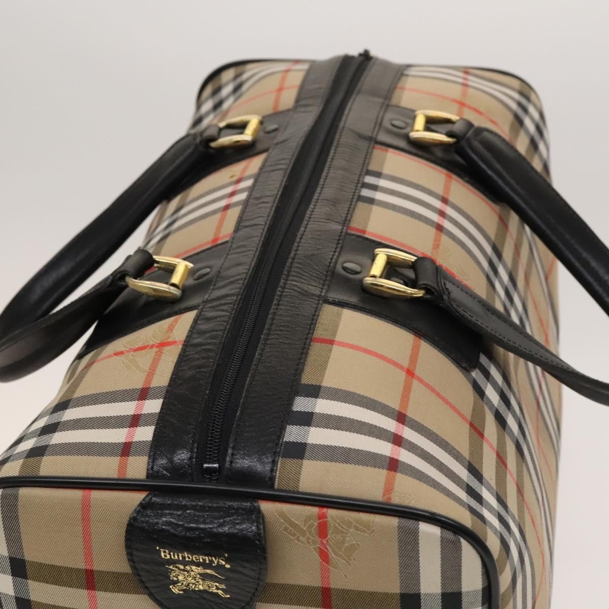 Burberry Vintage Duffle Bag Haymarket Coated Canvas, BEIGE, CANVAS, Travel bag