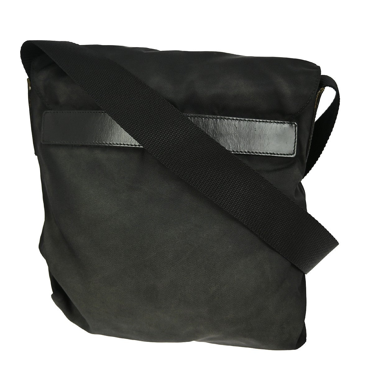 Prada Buckle Messenger Bag Tessuto, BLACK, NYLON, Shoulder bag