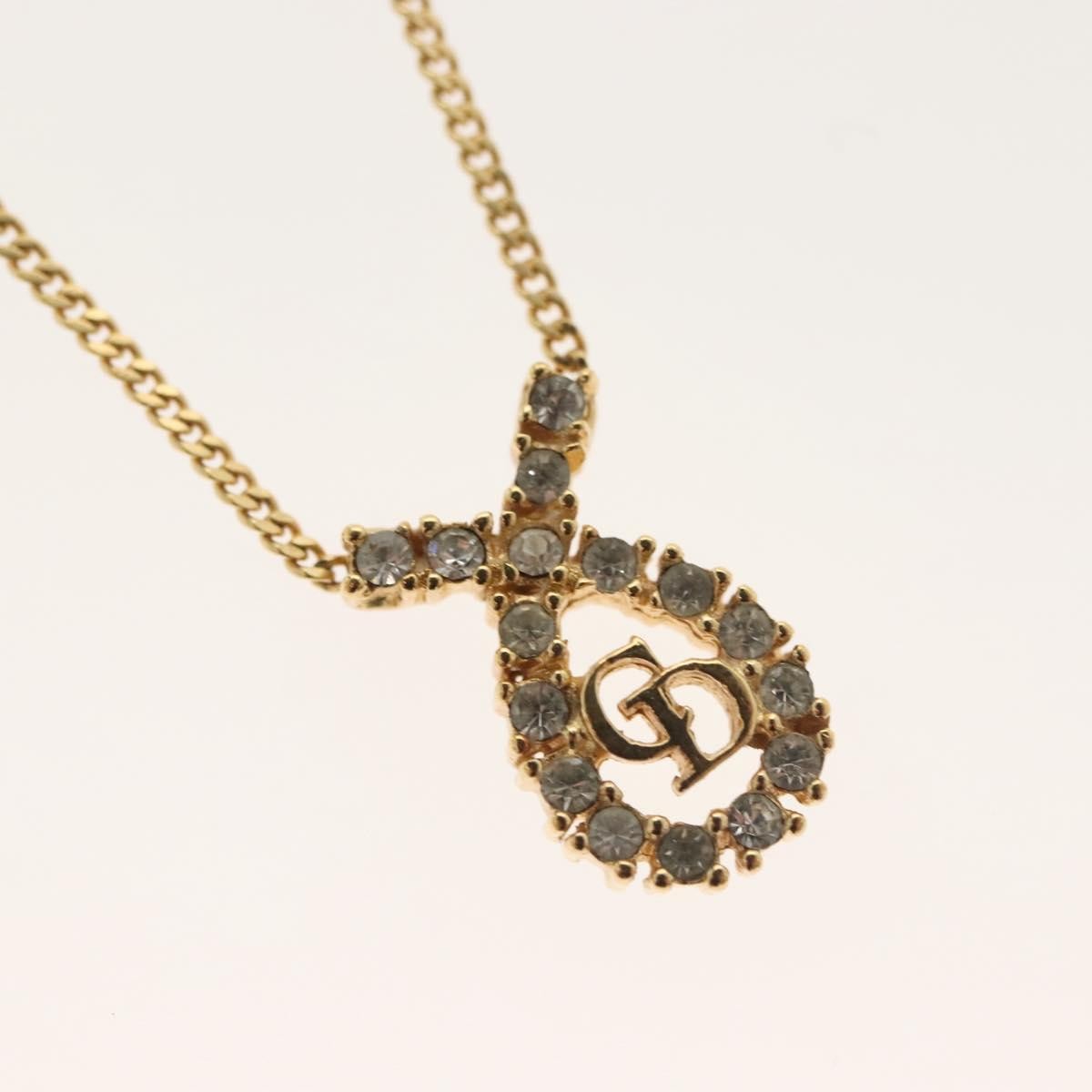 Christian Dior CD Pendant Necklace Gold-plated, GOLD, METAL, Necklace