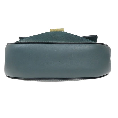 Chloe Drew Crossbody Bag Leather and Suede, BLUE, SUEDE, Shoulder bag