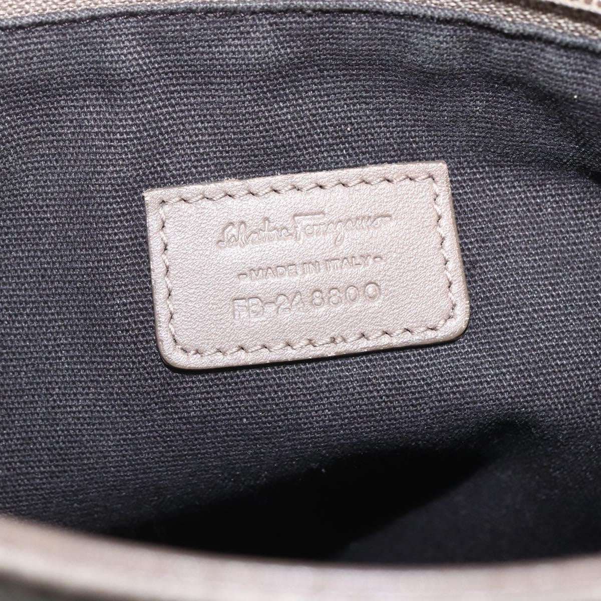 Salvatore Ferragamo Gancini Shoulder Bag Leather, BEIGE, LEATHER, Shoulder bag