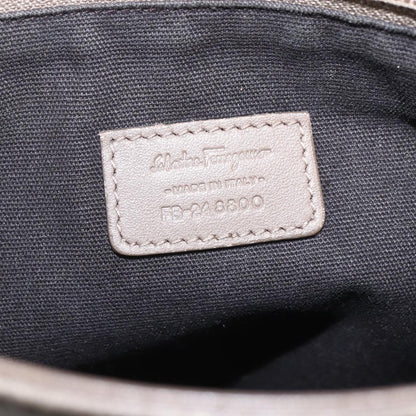 Salvatore Ferragamo Gancini Shoulder Bag Leather, BEIGE, LEATHER, Shoulder bag