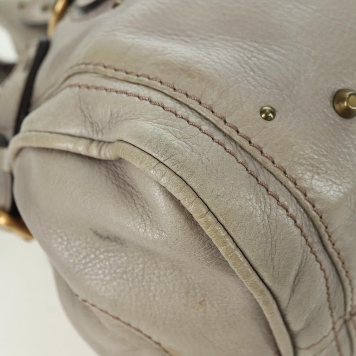 Chloe Paddington Lock Handbag Leather, Beige, Leather, Handbag