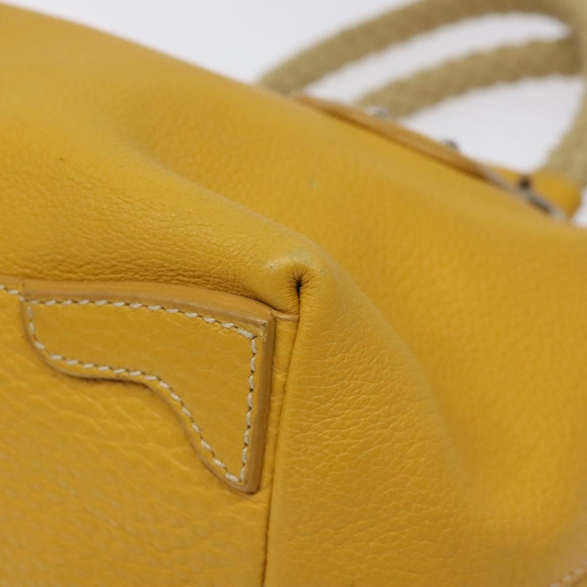 Prada Vintage Handbag Leather, YELLOW, LEATHER, Handbag