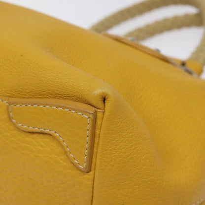 Prada Vintage Handbag Leather, YELLOW, LEATHER, Handbag