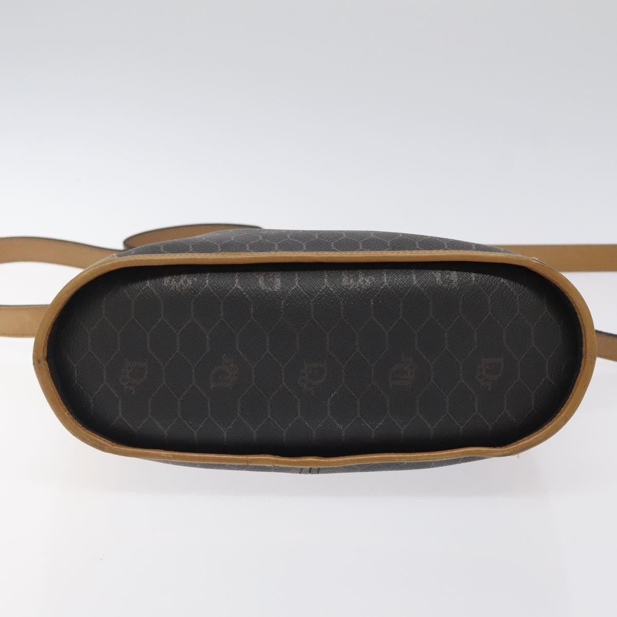 Christian Dior Vintage Honeycomb Flap Crossbody Bag Canvas and Leather, BLACK, CANVAS, Crossbody bag