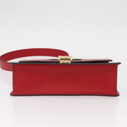 Gucci Sylvie Shoulder Bag Leather, RED, LEATHER, Shoulder bag