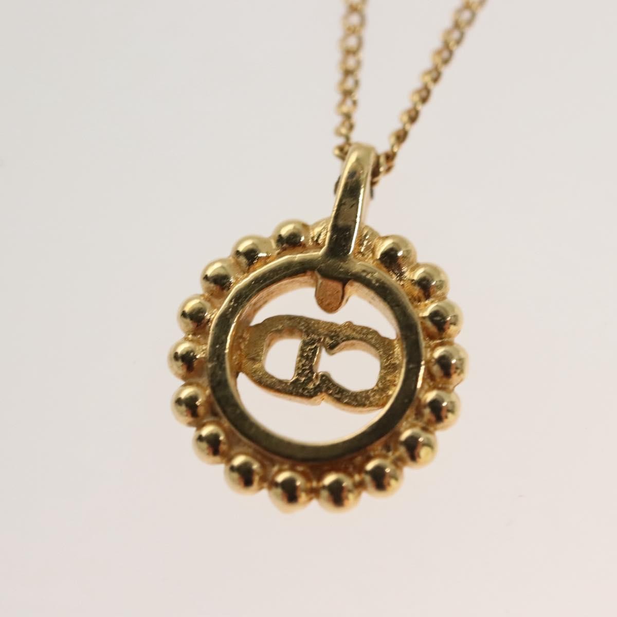 Christian Dior CD Round Pendant Necklace Metal, GOLD, METAL, Necklace