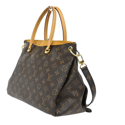 Louis Vuitton Pallas Tote Monogram Canvas with Leather, BROWN, CANVAS, Tote bag